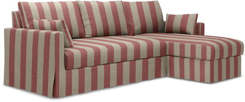 IKEA - Bezug für 3er-Sofa Hyltarp, mit Récamiere rechts, Soft Red, Leinen - Bemz von Bemz