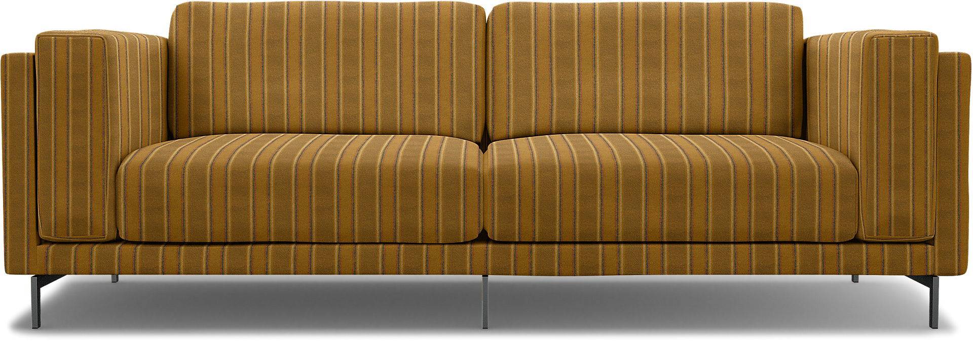 IKEA - Bezug für 3er-Sofa Nockeby, Mustard Stripe, Baumwolle - Bemz von Bemz