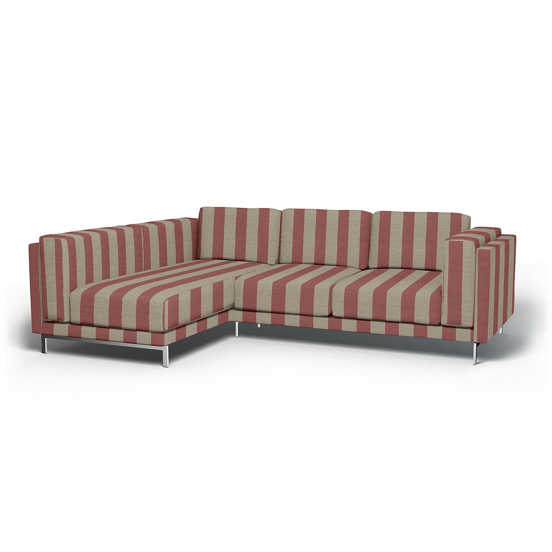 IKEA - Bezug für 3er-Sofa Nockeby, Récamiere links, Soft Red, Leinen - Bemz IKEA - Bezug für 3er-Sofa Nockeby, Récamiere links, Soft Red, Leinen - Bemz von Bemz
