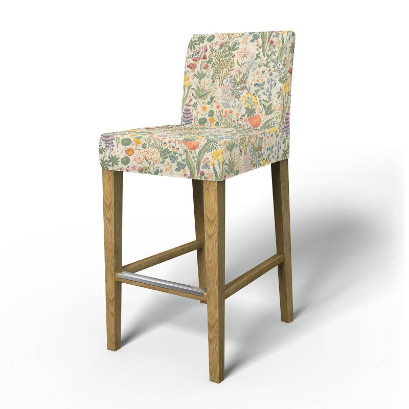IKEA - Bezug für Barhocker Henriksdal (Standardmodell), Blomsterhav Light, BEMZ x BORÅSTAPETER COLLECTION - Bemz von Bemz