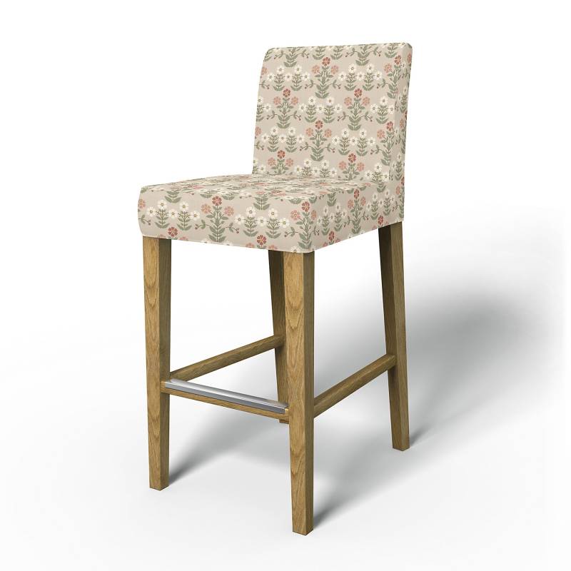 IKEA - Bezug für Barhocker Henriksdal (Standardmodell), Pink Sippor, BEMZ x BORÅSTAPETER COLLECTION - Bemz von Bemz