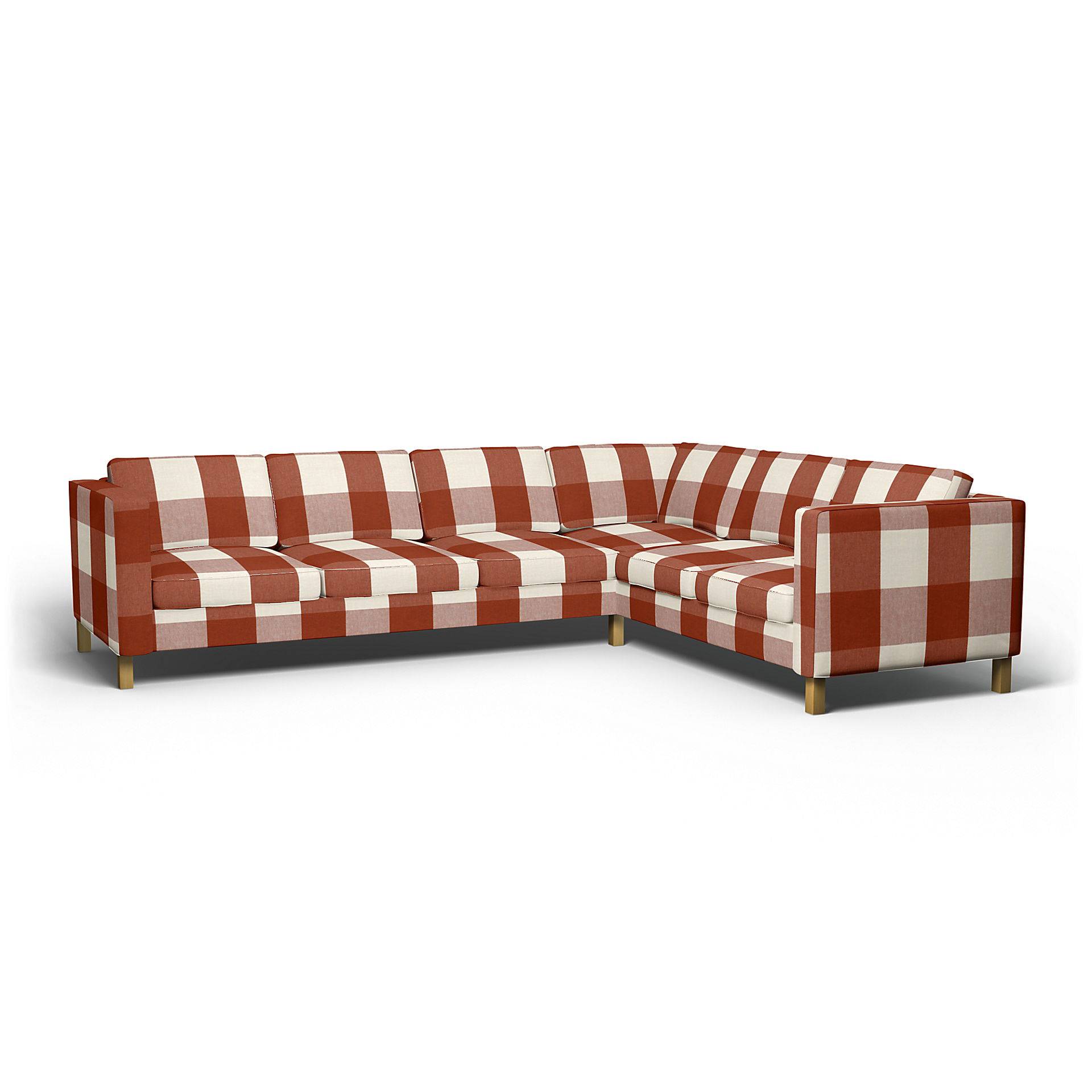 IKEA - Bezug für Ecksofa Karlanda (3+2), Terracotta, Leinen - Bemz von Bemz