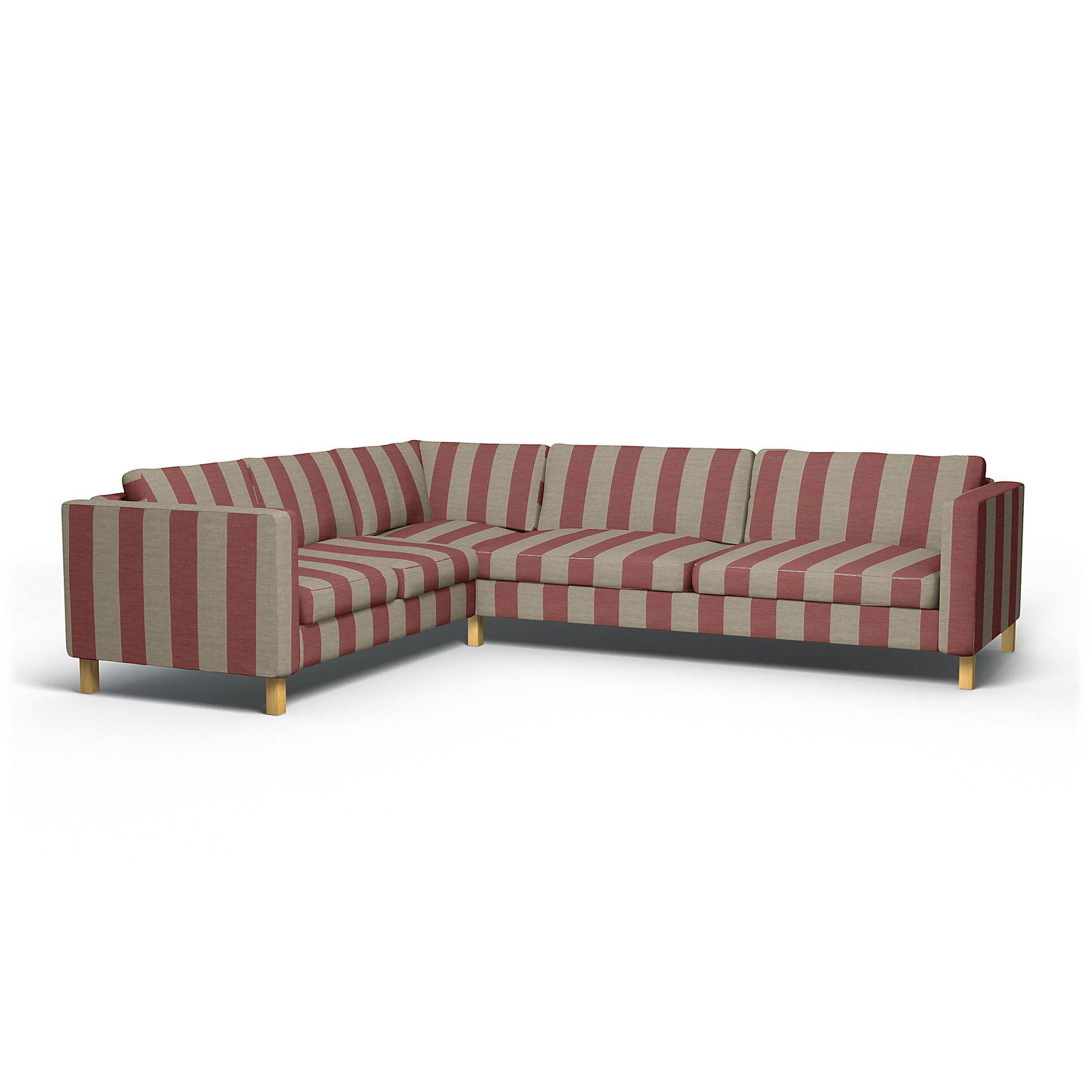 IKEA - Bezug für Ecksofa Karlstad (2+3), Soft Red, Leinen - Bemz von Bemz