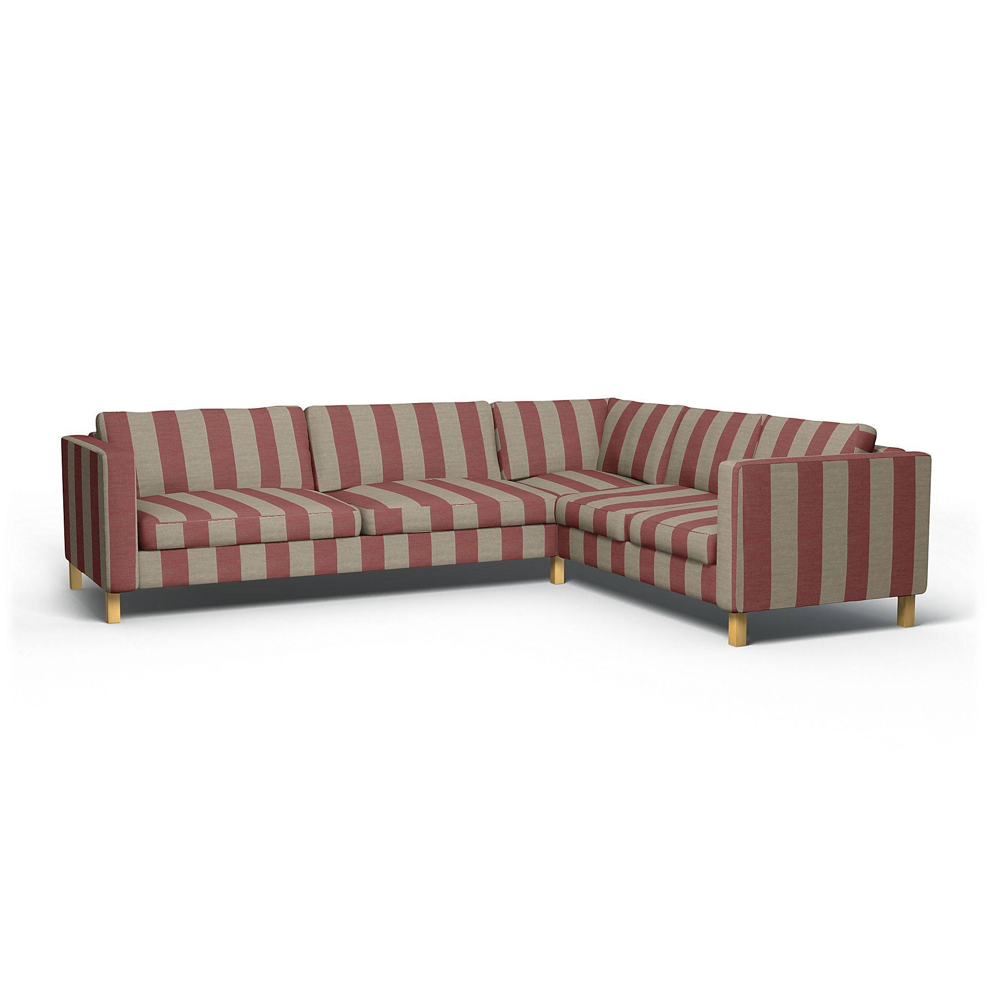 IKEA - Bezug für Ecksofa Karlstad (3+2), Soft Red, Leinen - Bemz von Bemz