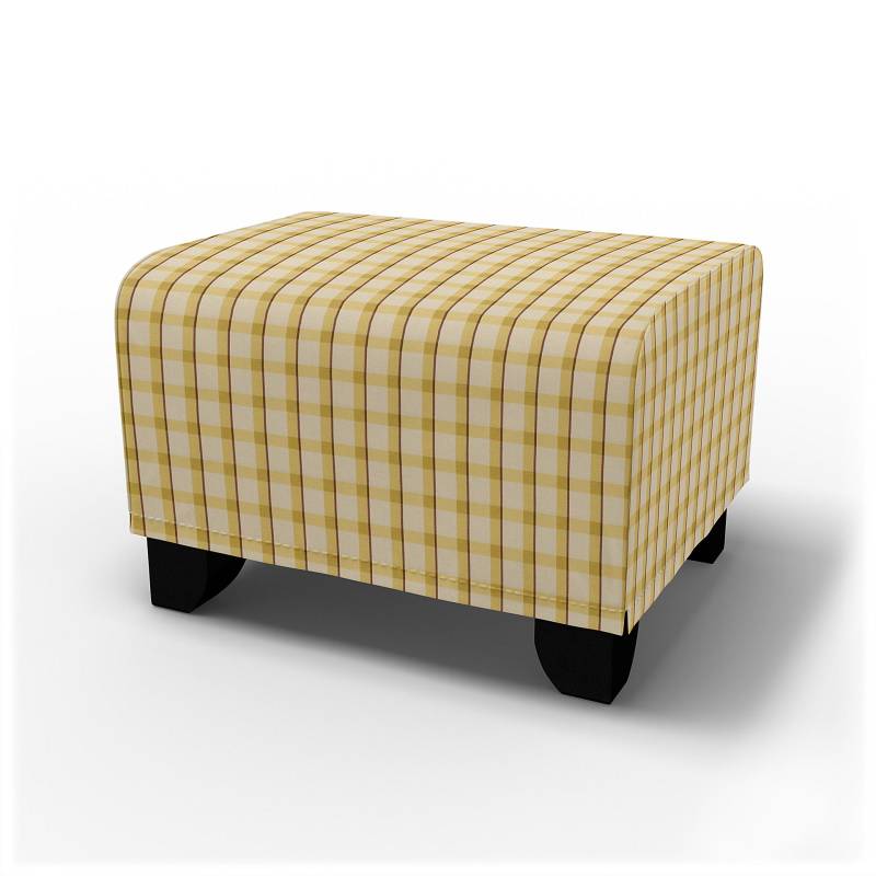 IKEA - Bezug für Hocker Grönlid, Picnic Check Sun Yellow, Leinen - Bemz von Bemz