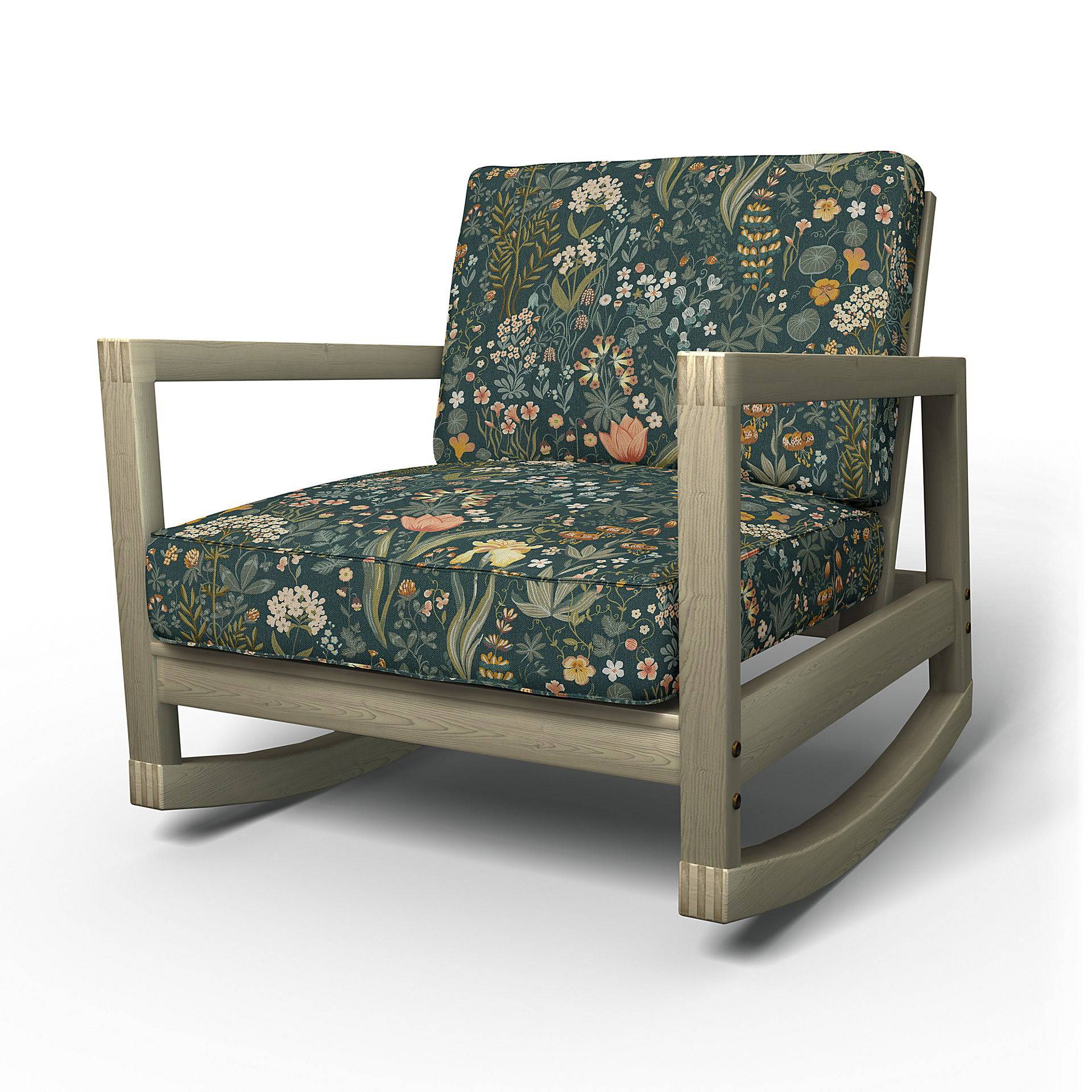 IKEA - Bezug für Schaukelstuhl Lillberg, Blomsterhav Dark, BEMZ x BORÅSTAPETER COLLECTION - Bemz von Bemz
