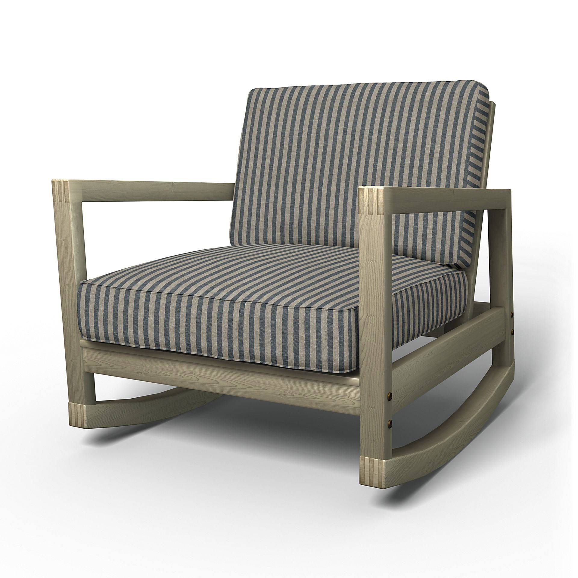 IKEA - Bezug für Schaukelstuhl Lillberg, Dark Blue / Natural, Leinen - Bemz von Bemz