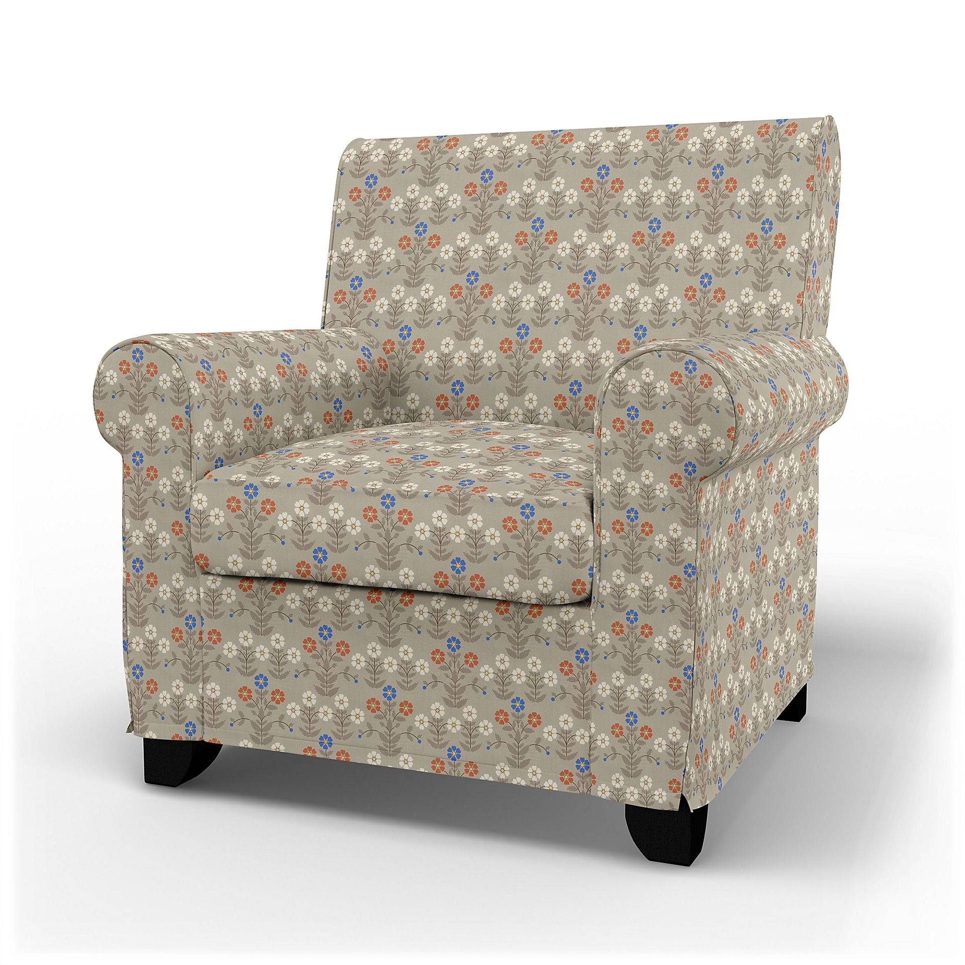 IKEA - Bezug für Sessel Grönlid, Sippor Blue/Orange, BEMZ x BORÅSTAPETER COLLECTION - Bemz IKEA - Bezug für Sessel Grönlid, Sippor Blue/Orange, BEMZ x BORÅSTAPETER COLLECTION - Bemz von Bemz