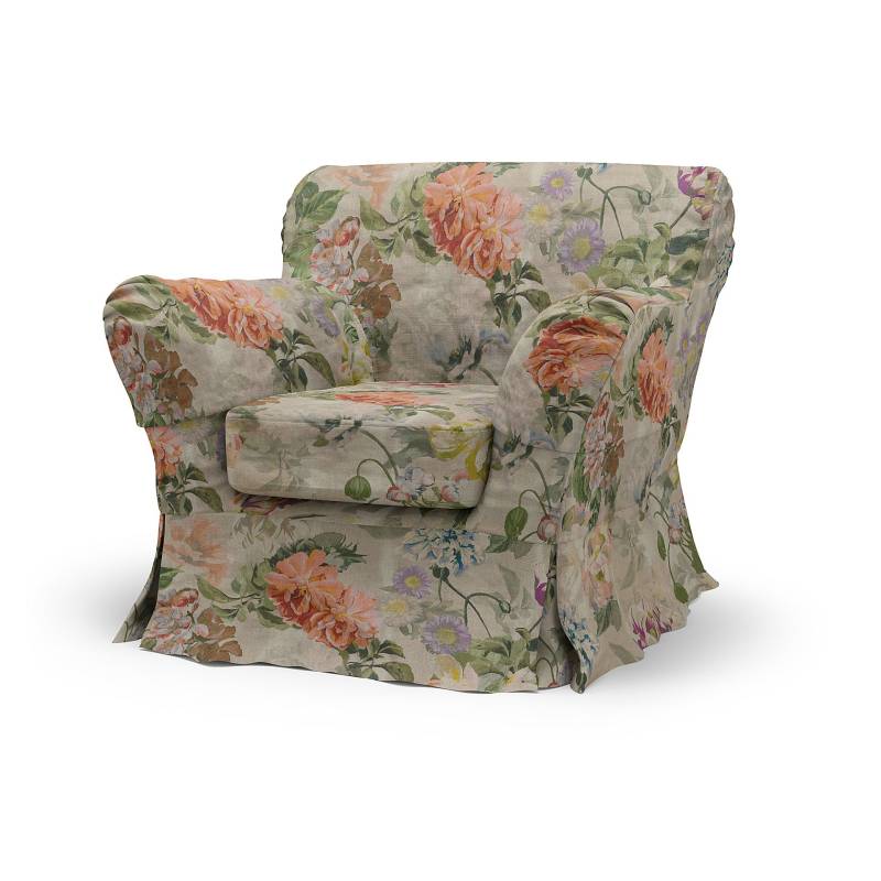 IKEA - Bezug für Sessel Tomelilla, hohe Rückenlehne (kleineres Modell) Loose Fit, Delft Flower - Tuberose, Leinen - Bemz von Bemz