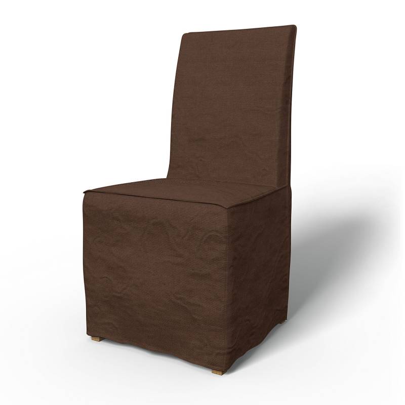 IKEA - Bezug für Stuhl Henriksdal Bodenlanger Bezug mit französischen Nähten (Standard Modell), Chocolate, Leinen - Bemz von Bemz