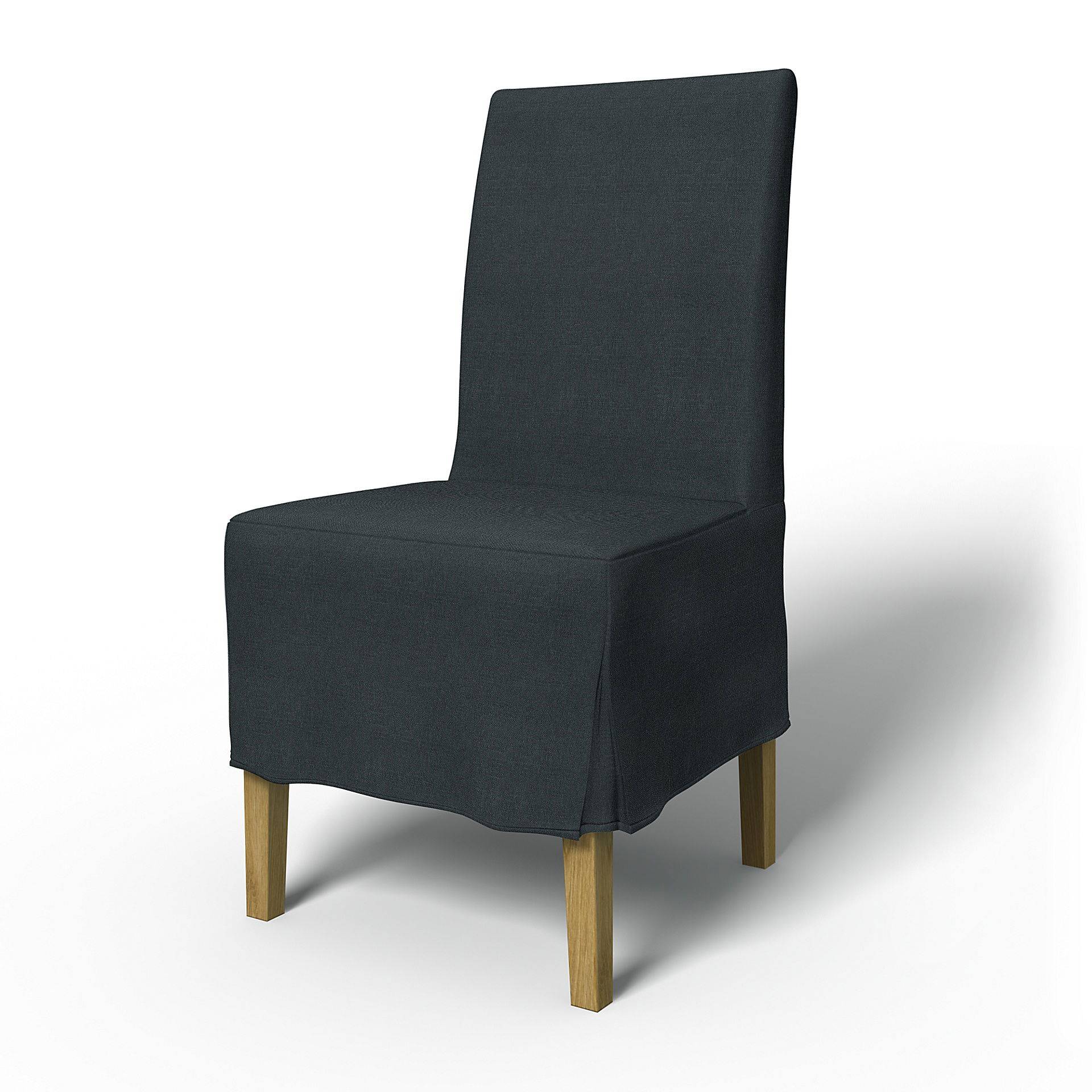 IKEA - Bezug für Stuhl Henriksdal Halblanger mit Kellerfalten (Standard Modell), Graphite Grey, Leinen - Bemz von Bemz