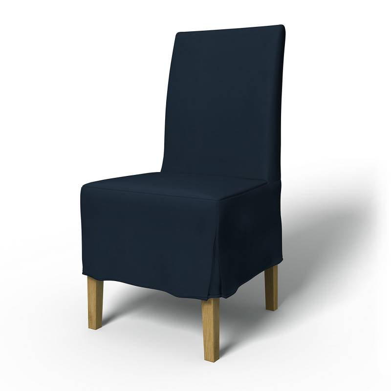 IKEA - Bezug für Stuhl Henriksdal Halblanger mit Kellerfalten (Standard Modell), Navy Blue, Baumwolle - Bemz von Bemz