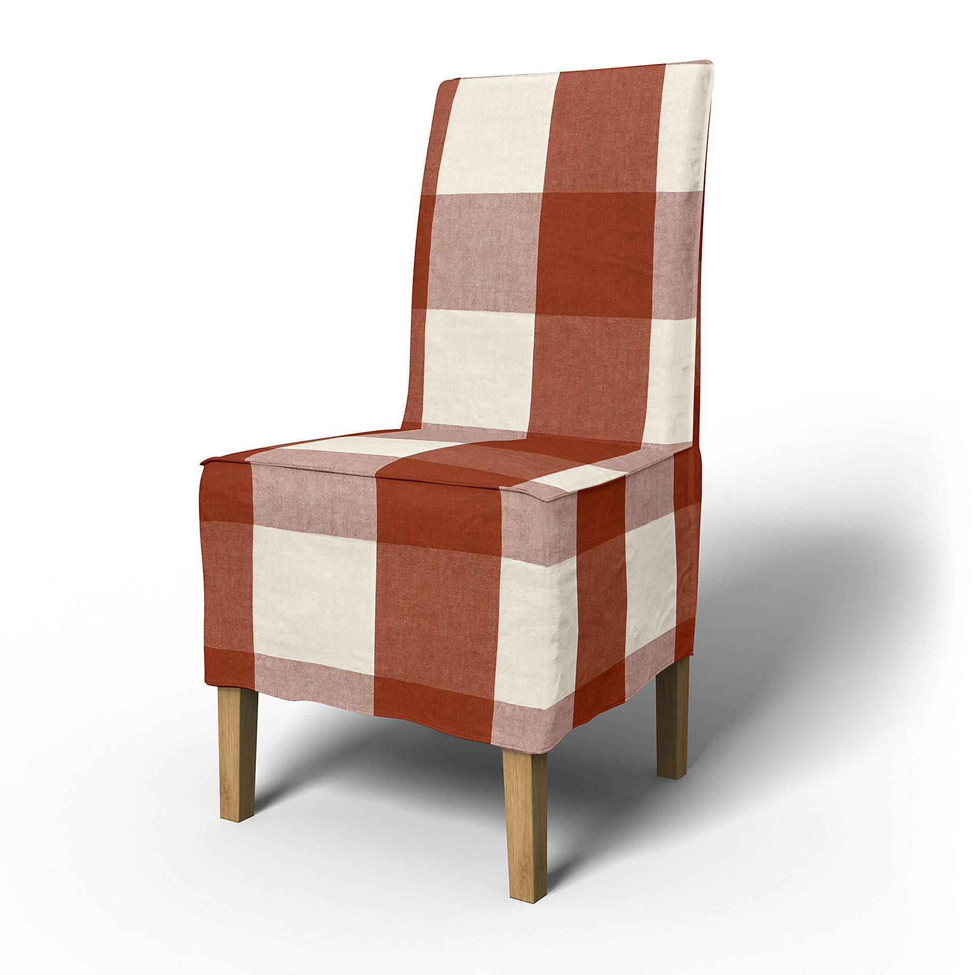 IKEA - Bezug für Stuhl Henriksdal Halblanger mit französischen Nähten (Standard Modell), Terracotta, Leinen - Bemz von Bemz