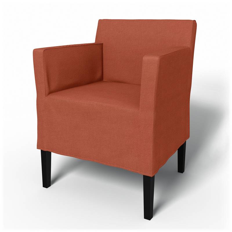 IKEA - Bezug für Stuhl Nils mit Armlehnen, Burnt Orange, Leinen - Bemz von Bemz