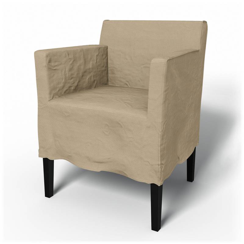 IKEA - Bezug für Stuhl Nils mit Armlehnen, Oyster Grey, Cord - Bemz von Bemz