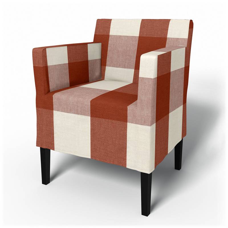 IKEA - Bezug für Stuhl Nils mit Armlehnen, Terracotta, Leinen - Bemz von Bemz