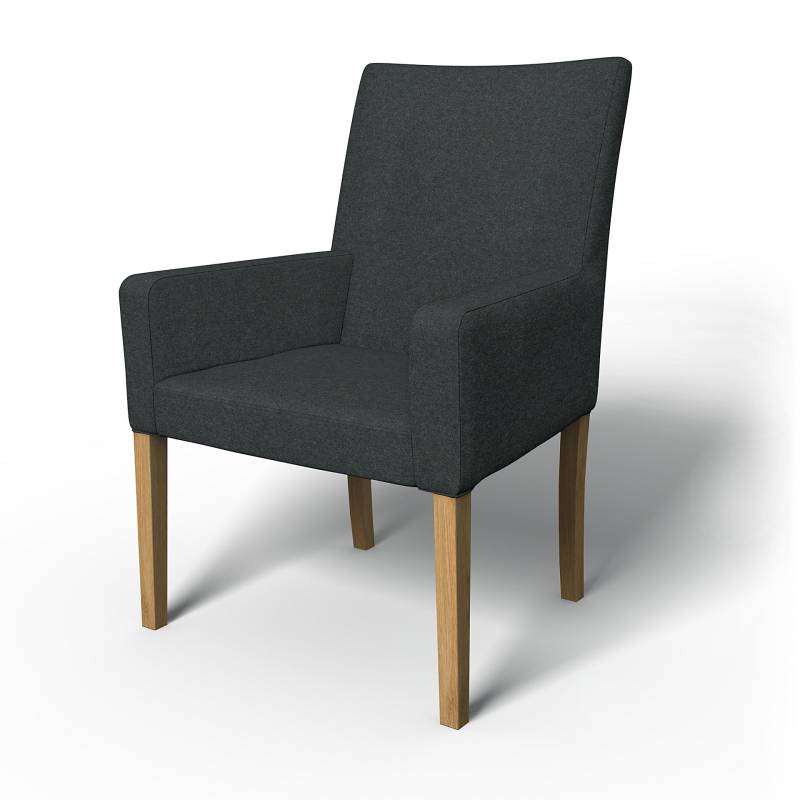 IKEA - Henriksdal, Bezug Armlehnstuhl, kurze Ausführung, Stone, WOLLE - Bemz von Bemz