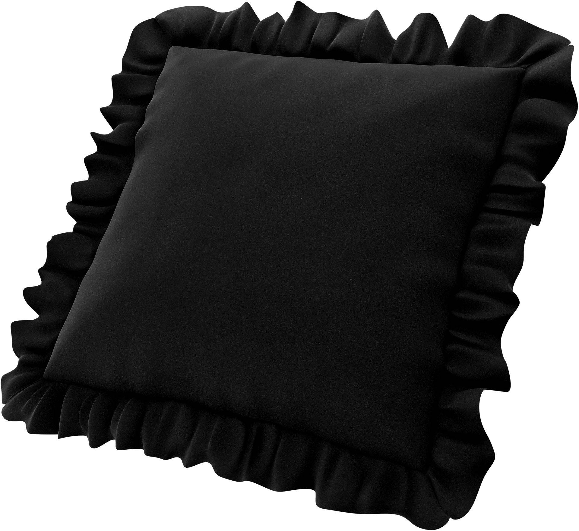 Kissenbezug mit Rüschen, Black, Samt - Bemz Kissenbezug mit Rüschen, Black, Samt - Bemz von Bemz