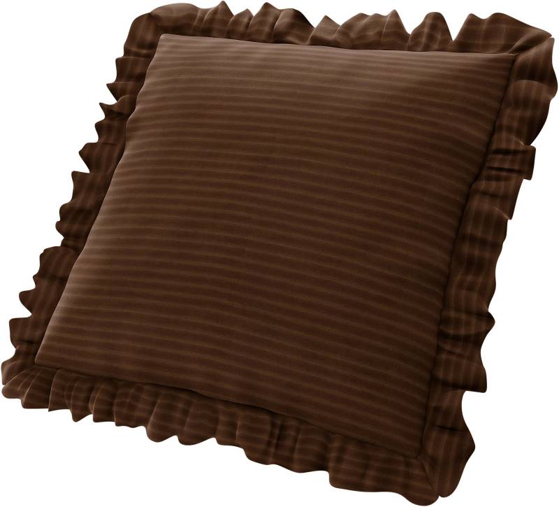 Kissenbezug mit Rüschen, Chocolate Brown, Cord - Bemz von Bemz