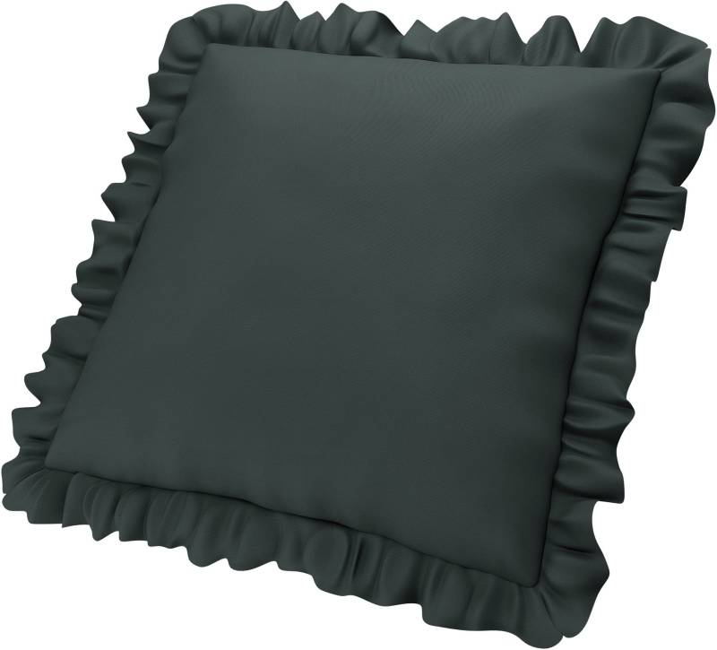Kissenbezug mit Rüschen, Graphite Grey, Baumwolle - Bemz von Bemz