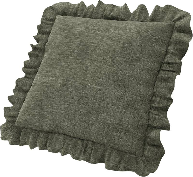 Kissenbezug mit Rüschen, Green Grey, Samt - Bemz Kissenbezug mit Rüschen, Green Grey, Samt - Bemz von Bemz