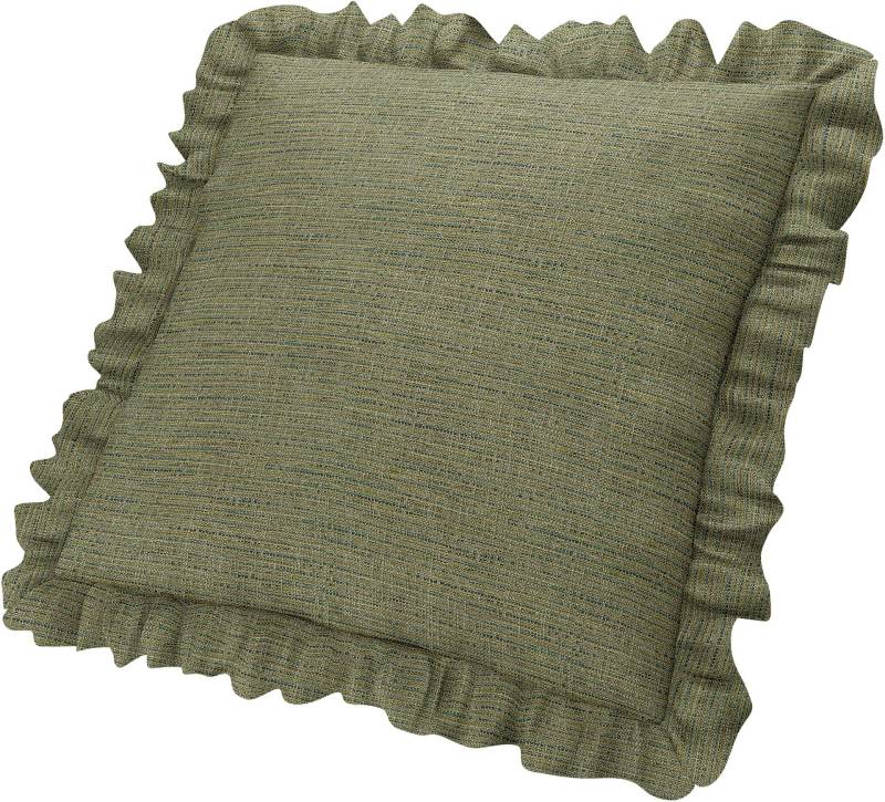 Kissenbezug mit Rüschen, Meadow Green, BOUCLÉ & TEXTURIERT - Bemz von Bemz