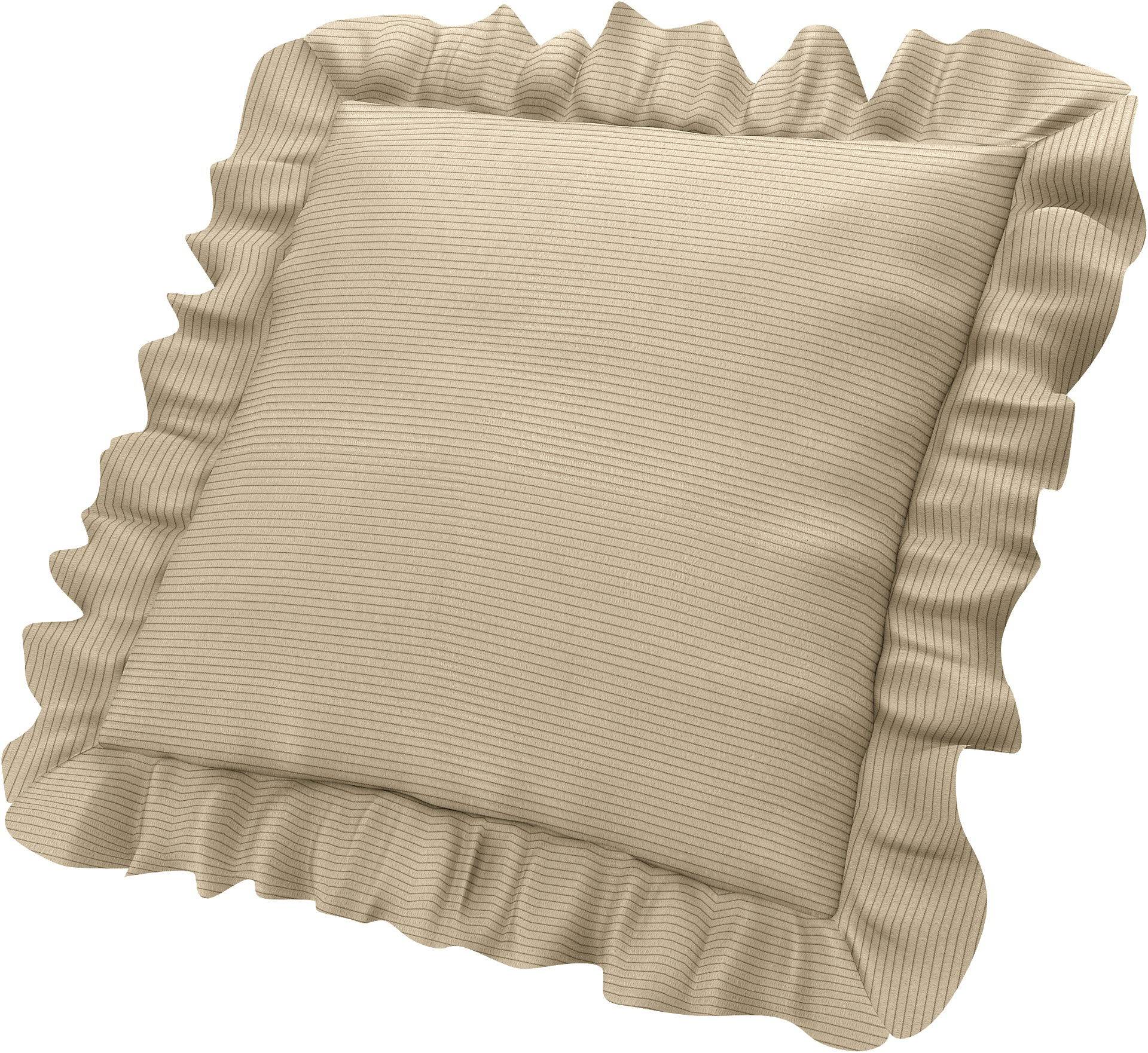 Kissenbezug mit Rüschen, Oyster Grey, Cord - Bemz Kissenbezug mit Rüschen, Oyster Grey, Cord - Bemz von Bemz