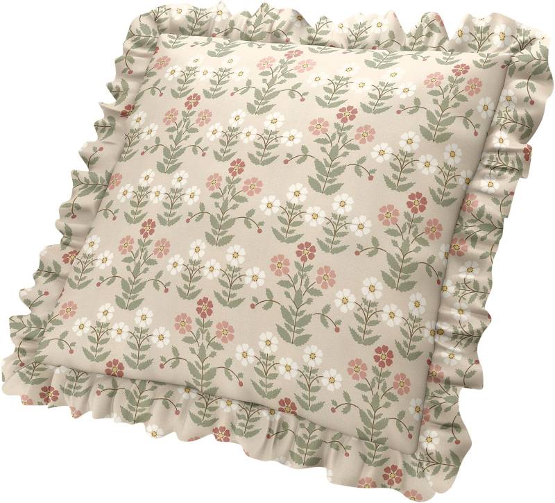 Kissenbezug mit Rüschen, Pink Sippor, BEMZ x BORÅSTAPETER COLLECTION - Bemz von Bemz