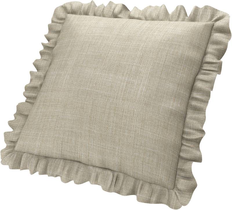 Kissenbezug mit Rüschen, Sand Beige, BOUCLÉ & TEXTURIERT - Bemz von Bemz