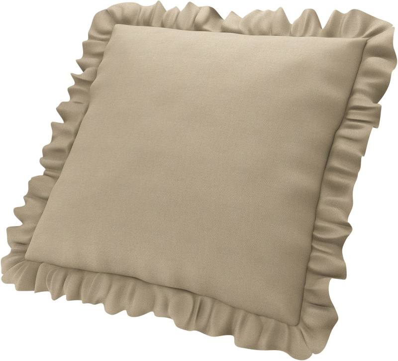 Kissenbezug mit Rüschen, Tan, Leinen - Bemz von Bemz