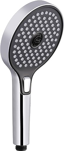 Ben Beam Handbrause - 3 Wasserdüsen normaler Strahl, weicher Strahl, Nebel - Strahlarten wählen auf Knopfdruck - Chrom - Rund Ben Beam Handbrause - 3 Wasserdüsen normaler Strahl, weicher Strahl, Nebel - Strahlarten wählen auf Knopfdruck - Chrom - Rund von Ben BADKAMERS & SANITAIR