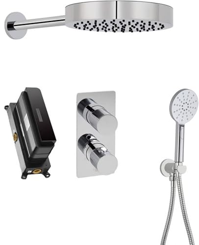 Ben Engraved Line Unterputz Regenduschset mit 4 Strahlarten Ø25cm Chrom von Ben BADKAMERS & SANITAIR