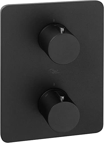 Ben Lavion Square C afbouwset voor 3-weg omstelling en thermostaat mat zwart von Ben BADKAMERS & SANITAIR