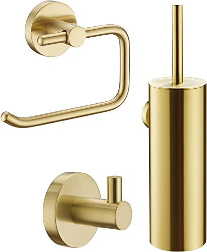 Ben Rundo 3-teiliges Toiletten-Set Gebürstetes Messing von Ben BADKAMERS & SANITAIR