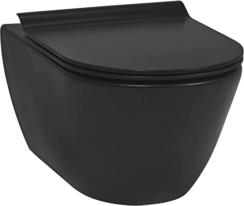Ben Segno Hänge-WC mit Tiefspül mit Nanobeschichtung Tornado-Spülung Mattschwarz - Wand-WC - Keramik von Ben BADKAMERS & SANITAIR