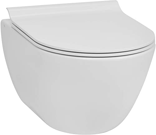Ben Segno Kompakt-WC mit Free-Flush und Nanobeschichtung inkl. Slimseat WC-Sitz Matt Weiß - Hänge-WC mit Tiefspül - Keramik von Ben BADKAMERS & SANITAIR
