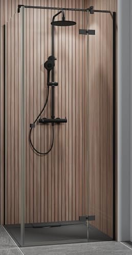 Ben Vivid Duschtür Drehtür für Seitenwand rechts 100x200 cm Dusche Duschabtrennung Duschtrennwand Matttschwarz Sicherheitsglas in Klarglas von Ben BADKAMERS & SANITAIR