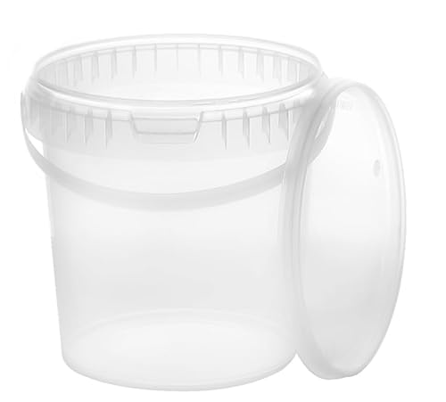 BenBow Eimer mit Deckel 1l transparent 1x 1 Liter - lebensmittelecht, stabil, luftdicht - Plastikeimer mit Henkel - leer BenBow Eimer mit Deckel 1l transparent 1x 1 Liter - lebensmittelecht, stabil, luftdicht - Plastikeimer mit Henkel - leer von BenBow