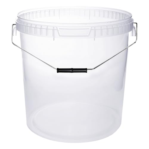BenBow Eimer mit Deckel 30l transparent 5X 30 Liter - lebensmittelecht, stabil, luftdicht, auslaufsicher, geruchsneutral - Aufbewahrungsbehälter aus Kunststoff, mit Griffen - leer BenBow Eimer mit Deckel 30l transparent 5X 30 Liter - lebensmittelecht, stabil, luftdicht, auslaufsicher, geruchsneutral - Aufbewahrungsbehälter aus Kunststoff, mit Griffen - leer von BenBow