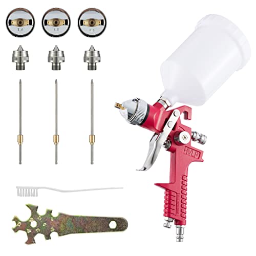 BenBow HVLP Farbspritzpistole mit Düsen-Set 1.4 + 1.8 mm + 2.5mm Spritzpistole Kit mit 600 ml Plastikbecher BenBow HVLP Farbspritzpistole mit Düsen-Set 1.4 + 1.8 mm + 2.5mm Spritzpistole Kit mit 600 ml Plastikbecher von BenBow