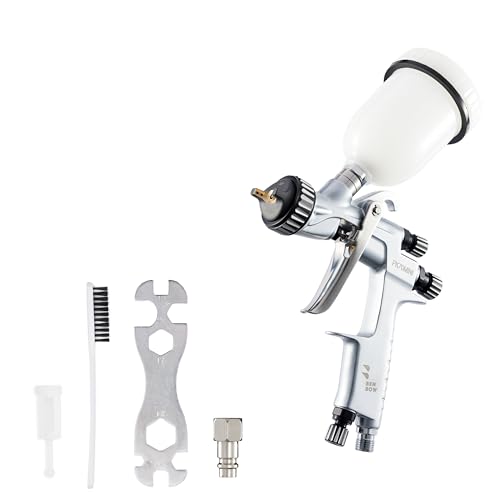 BenBow Lackierpistole PK70 MINI - MP 1,2mm Düse, Druckluft, professionell - Spray Gun mit 100ml Plastikbecher von BenBow