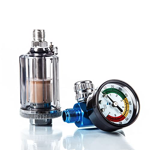 BenBow Luftdruckregler mit Manometer und Öl-Wasser-Abscheider - Filter für Lackierpistolen von BenBow