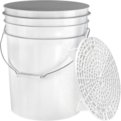 BenBow - Wascheimer 20 Liter mit Schmutzsieb - weiß - ideal für Auto Handwäsche - langlebig und vielseitig einsetzbar - Waschanlage - perfekt zum Sauberhalten - Autowäsche von Hand BenBow - Wascheimer 20 Liter mit Schmutzsieb - weiß - ideal für Auto Handwäsche - langlebig und vielseitig einsetzbar - Waschanlage - perfekt zum Sauberhalten - Autowäsche von Hand von BenBow