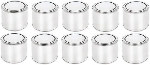 BenBow Weißblechdose 8x 500 ml mit Eindrückdeckel - luftdicht, undurchsichtig, leer, rund - Aufbewahrungsbehälter von BenBow