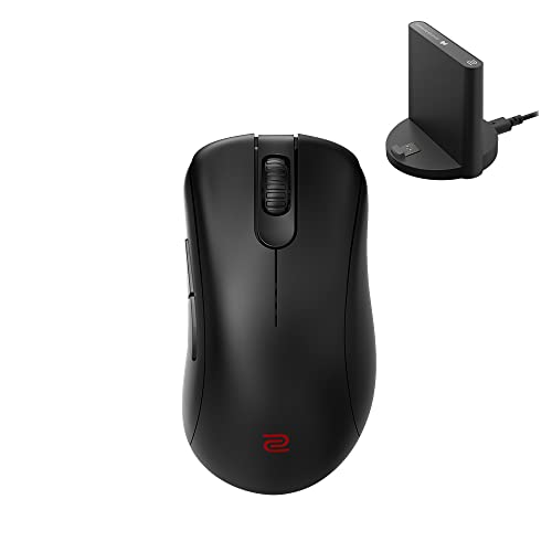 BenQ - Zowie EC2-CW Kabellose Ergonomische Esports Gaming Maus, Verbesserter Empfänger, Mausrad mit 24 Stufen, Ohne Treiber, Mittlere Größe, Schwarz von BenQ