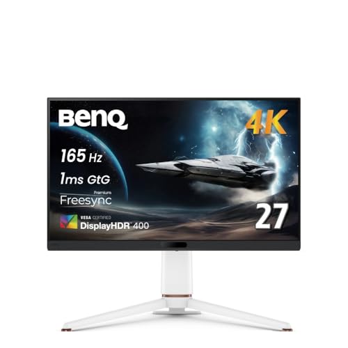 BenQ MOBIUZ EX271U 27” 4K eARC 165Hz 1ms DP 1.4 HDMI 2.1 65W USB-C Gaming Monitor, 95% P3, DisplayHDR 400, Freesync Premium, KVM, Pixsoul Engine, Remote Controller von BenQ