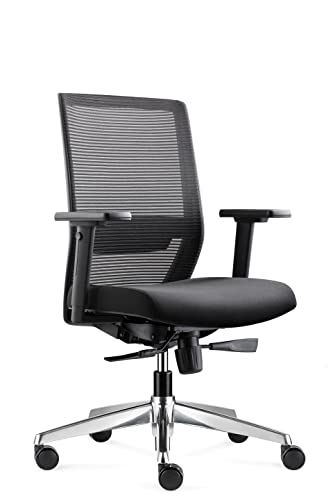 BenS 850-Ergo-3 ergonomischer Bürostuhl mit Rollen - Verstellbarer Schreibtischstuhl - Höhenverstellbarer Drehstuhl fürs Büro - Hochwertiger Office Chair mit Lendenstütze - ARBO/EN-1335 von BenS
