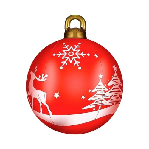 60cm Aufblasbare Weihnachtskugeln - Riesen-Weihnachtskugel | Aufblasbarer PVC-Weihnachtsball | Weihnachtsbaum Dekorationen | Riesiger Aufblasbarer Weihnachtskuge Für Weihnachten Garten Dekoration von Benares