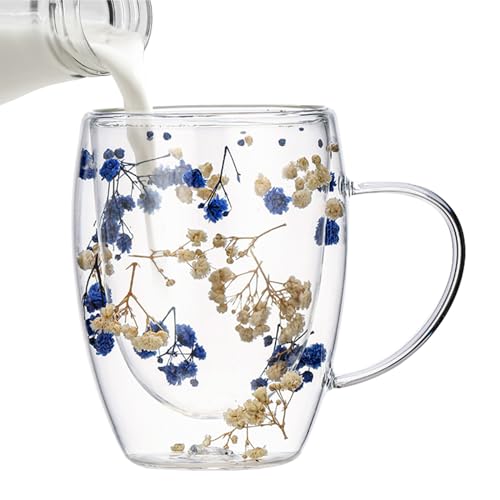 Doppelwandige Glasbecher Tasse Mit Trockenen Blumen | 350ml Isolierte Kaffeetassen Aus Glas | Doppelwandige Glastasse | Blumen Doppelschicht Glasbecher Für Heiße Getränke, Tee Oder Kaffee Doppelwandige Glasbecher Tasse Mit Trockenen Blumen | 350ml Isolierte Kaffeetassen Aus Glas | Doppelwandige Glastasse | Blumen Doppelschicht Glasbecher Für Heiße Getränke, Tee Oder Kaffee von Benares