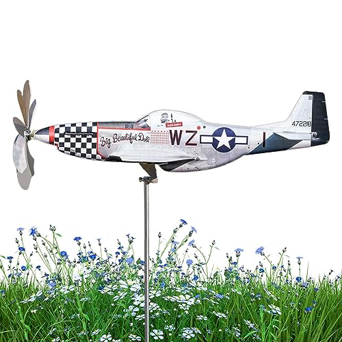 Benares Flugzeug-Windspiel | Windmühle | Flugzeug-Windspinner | Flugzeug-Gartenspinner | Flugzeug-Windfänger | Garten-Windmühle | Flugzeug-Windmühle Aus Edelstahl | Gartendekoration von Benares